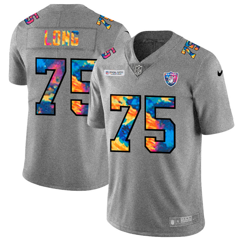 NFL Las Vegas Raiders #75 Howie Long Men Nike MultiColor 2020  Crucial Catch  Jersey Grey